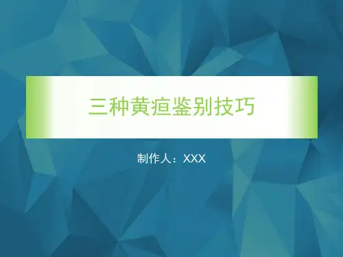 三种黄胆红素代谢PPT