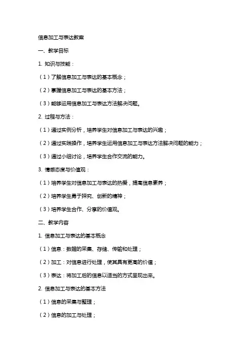 信息加工与表达教案