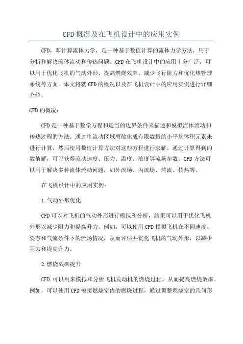 CFD概况及在飞机设计中的应用实例