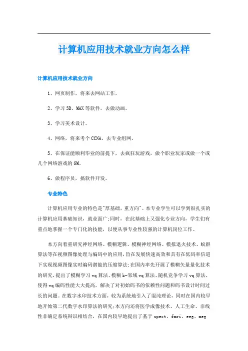 计算机应用技术就业方向怎么样