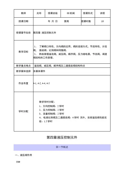 第四章-液压控制元件