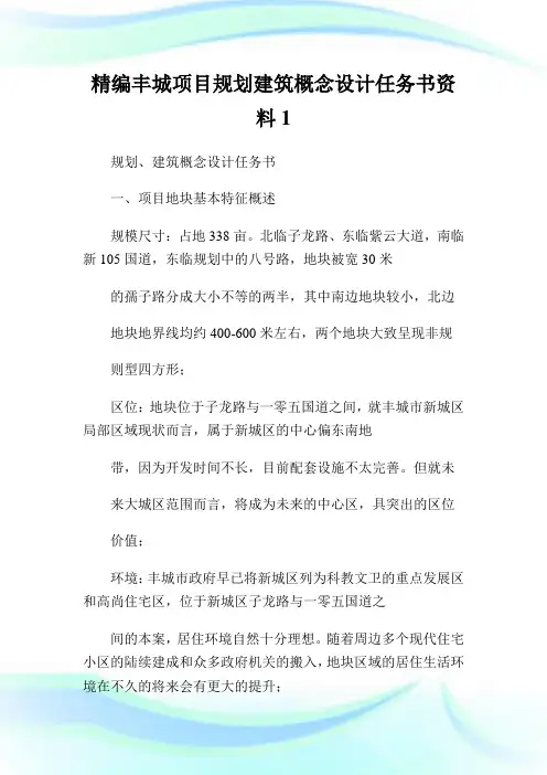 精编丰城项目规划建筑概念设计任务书资料
