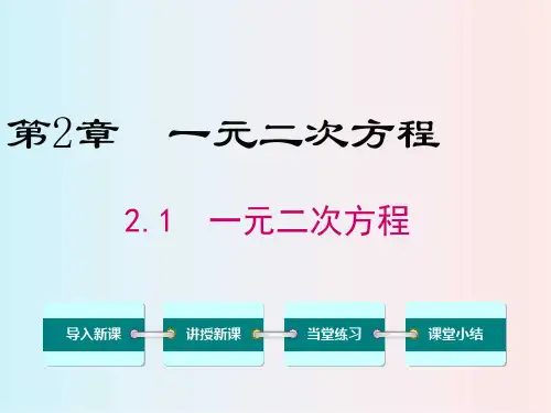 2020湘教版九年级数学上册 2.1 一元二次方程