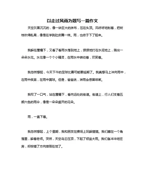 以走过风雨为题写一篇作文