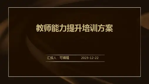 教师能力提升培训方案ppt