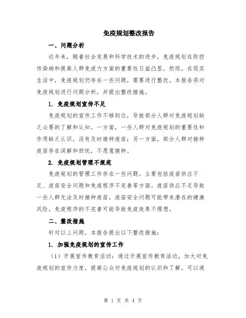 免疫规划整改报告