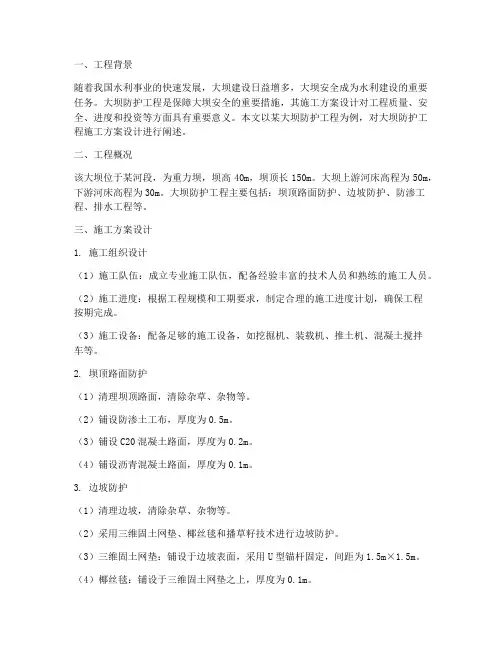 大坝防护工程施工方案设计