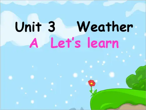 新人教版四年级英语下册新版四年级下册Unit_3_Weather_A_Let's_talk课件