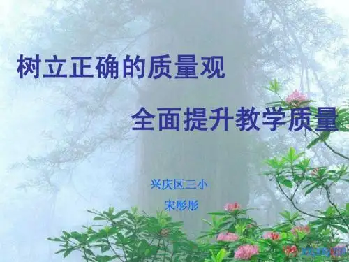 树立正确的质量观