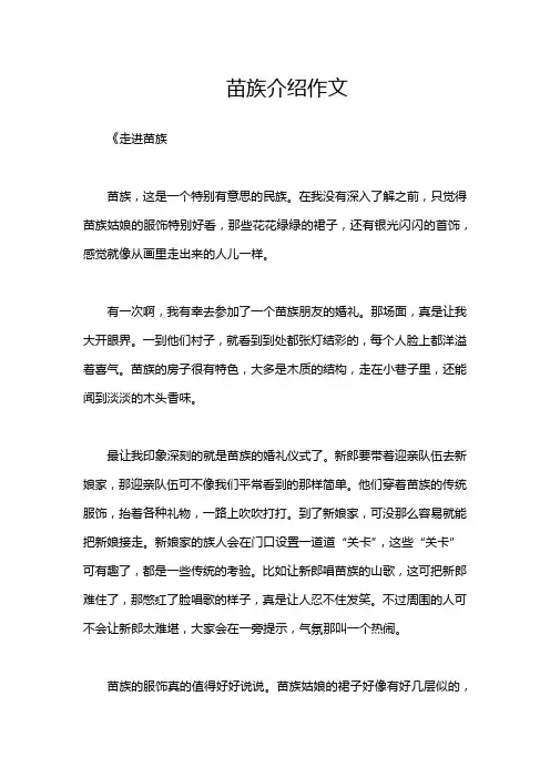 苗族介绍作文