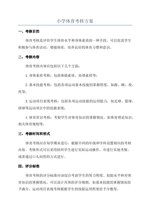 小学体育考核方案