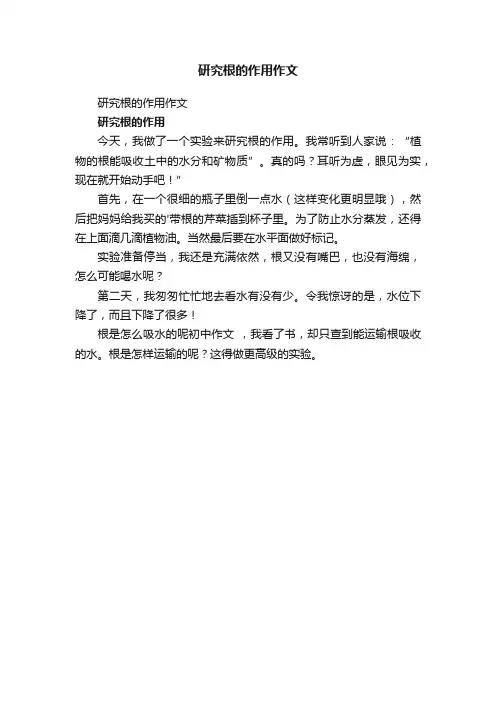 研究根的作用作文