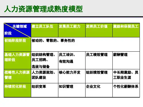 人力资源管理成熟度模型
