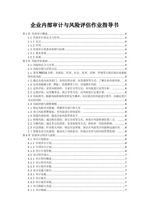 企业内部审计与风险评估作业指导书