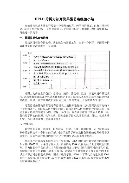 HPLC分析方法开发典型思路经验小结