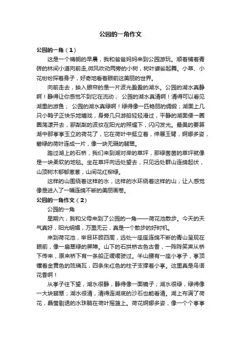 公园的一角作文