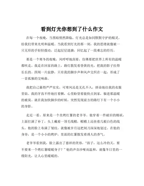 看到灯光你想到了什么作文