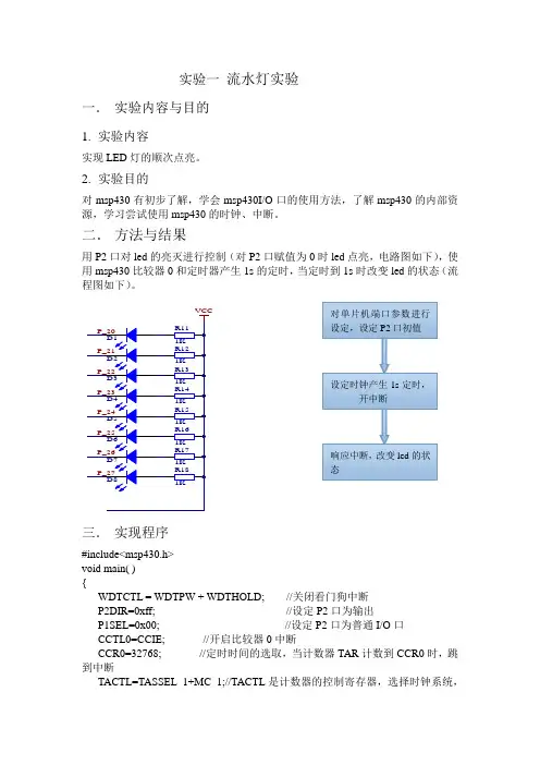 msp430-流水灯