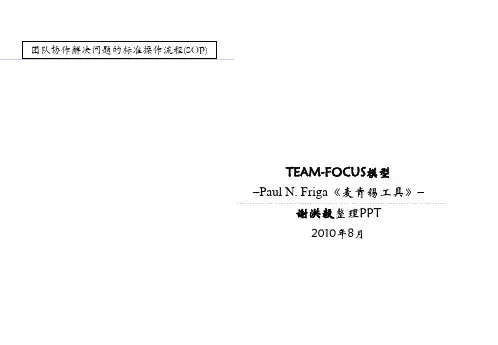 麦肯锡工具TEAM-FOCUS模型
