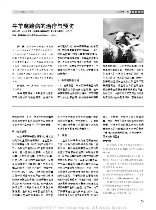 牛羊腐蹄病的治疗与预防