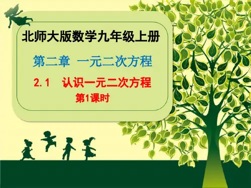 北师大版数学九年级上册第二章《2.1认识一元二次方程(第1课时)》课件(共19张PPT)