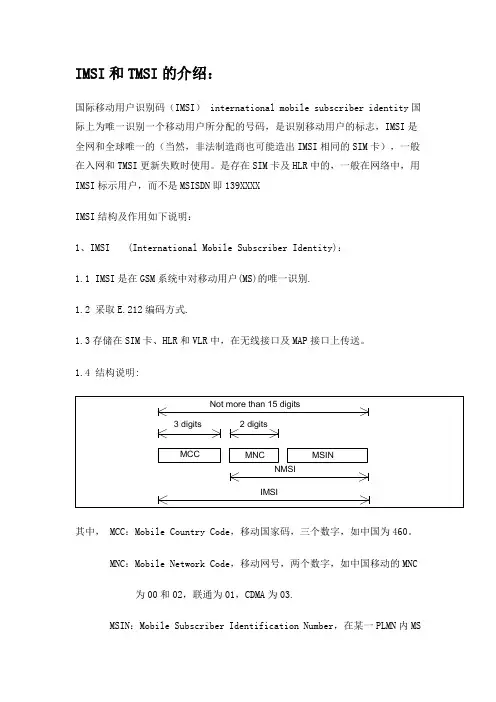 IMSI和TMSI介绍
