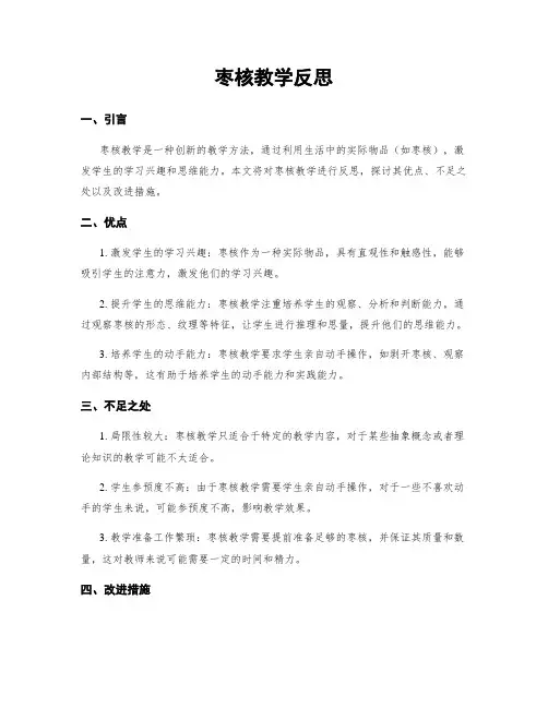 枣核教学反思