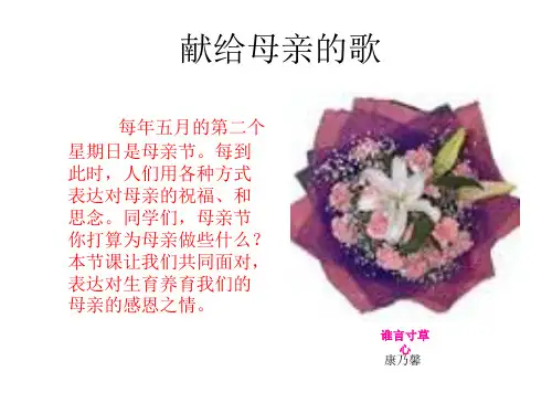 七年级语文献给母亲的歌(PPT)3-2