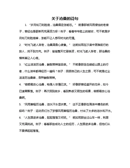 关于沧桑的诗句