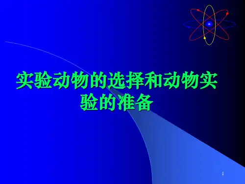 实验动物的选择和动物实验的准备