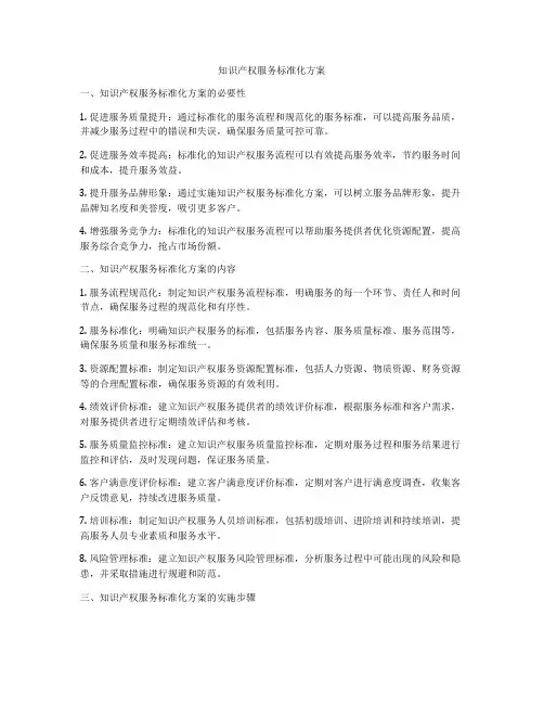 知识产权服务标准化方案
