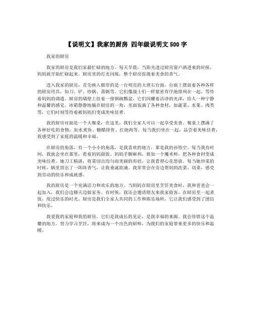 【说明文】我家的厨房 四年级说明文500字