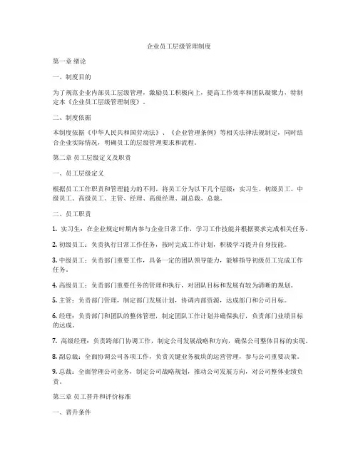 企业员工层级管理制度