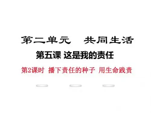 人民版九年级政治(课件)5.第2课时 播下责任的种子 用生命践责