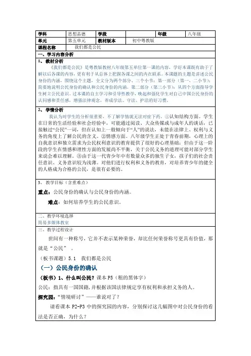 我们都是公民教学设计 