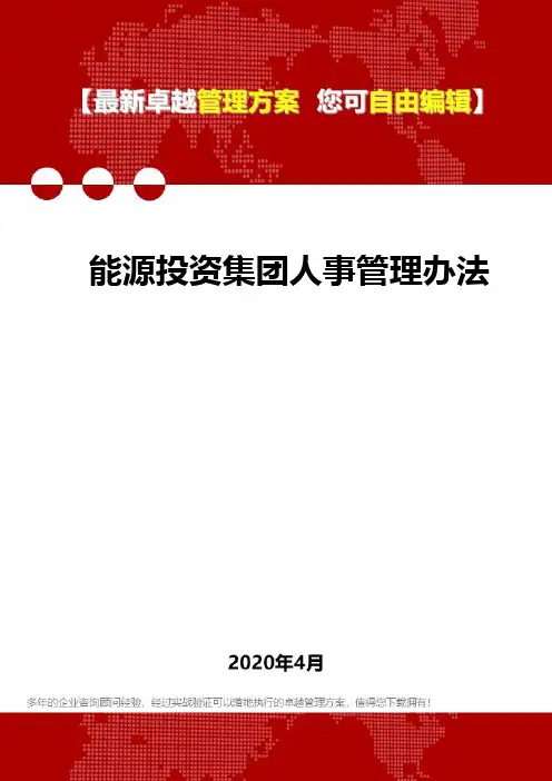 (2020)能源投资集团人事管理办法
