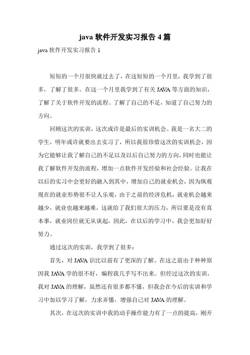 java软件开发实习报告4篇
