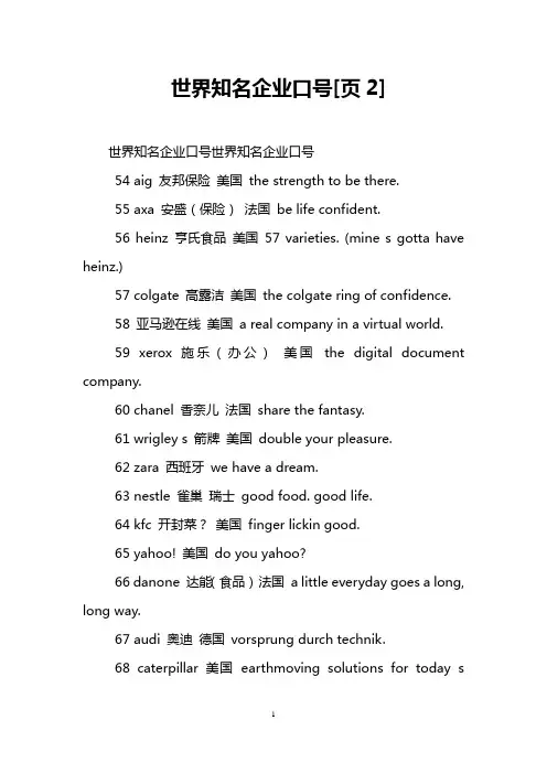 世界知名企业口号[页2]
