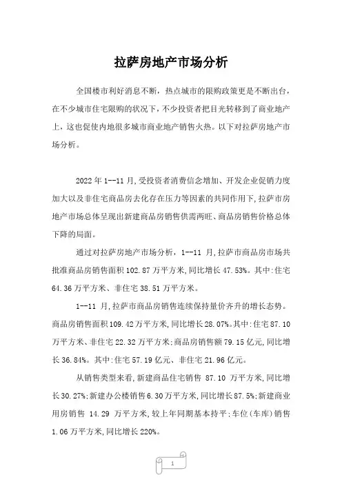 2023年拉萨房地产市场分析