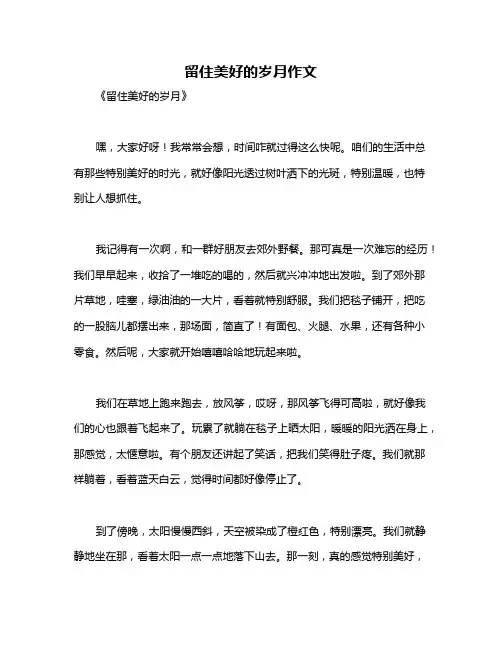 留住美好的岁月作文