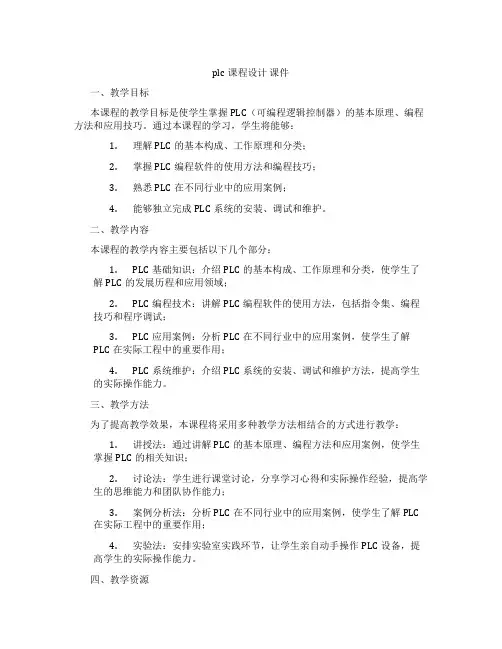 plc课程设计课件