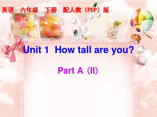 新版人教PEP小学六年级下册英语课件 Unit 1 How tall are you (2)
