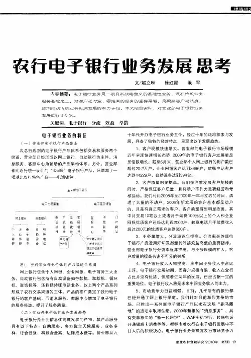 农行电子银行业务发展思考