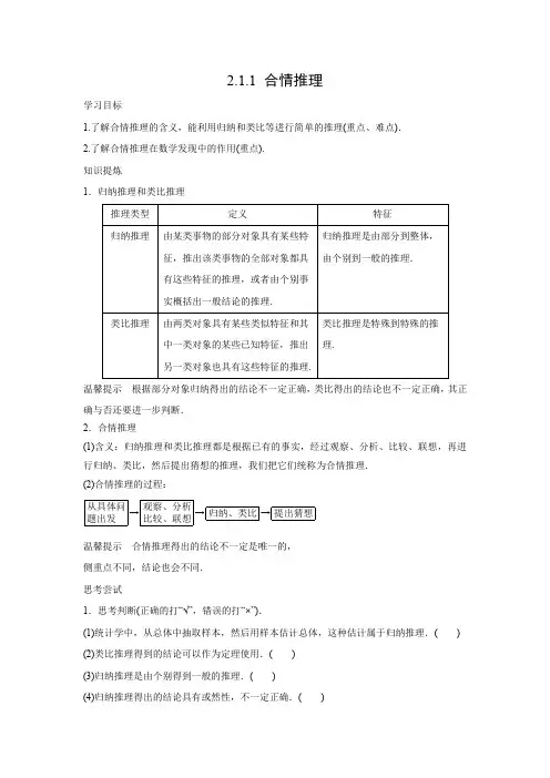 学案11：2.1.1 合情推理
