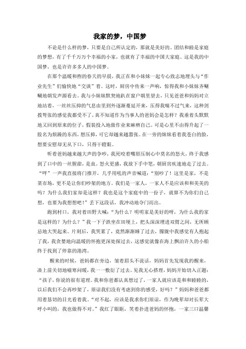 我家的梦,中国梦