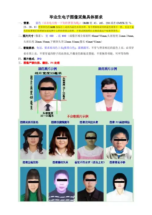 毕业电子照片采集具体要求