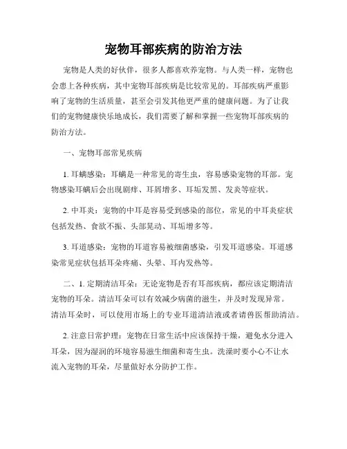 宠物耳部疾病的防治方法