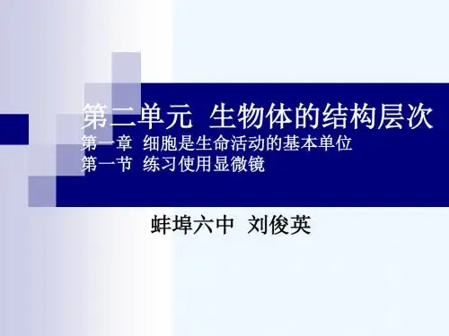 生物人教版七年级上册第二单元 生物体的结构层次