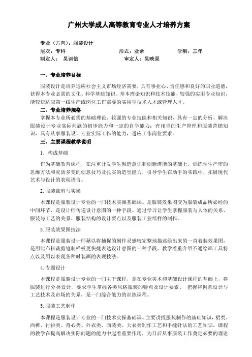 97服装设计(专科、业余)