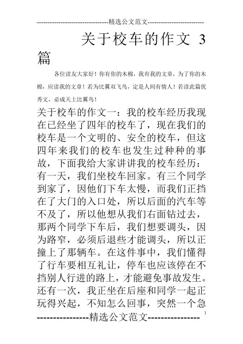 关于校车的作文3篇